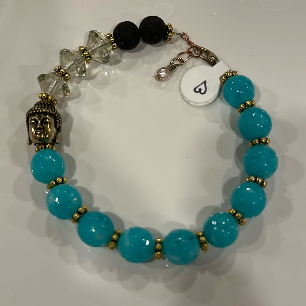 Handcrafted Artisan Gemstone Adjustable Bracelet … - image 1